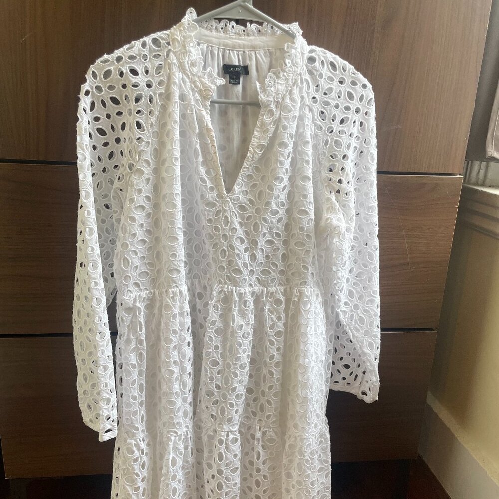 J Crew White Eyelet Dress